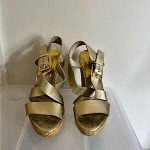 Michael Kors Gold Wedges